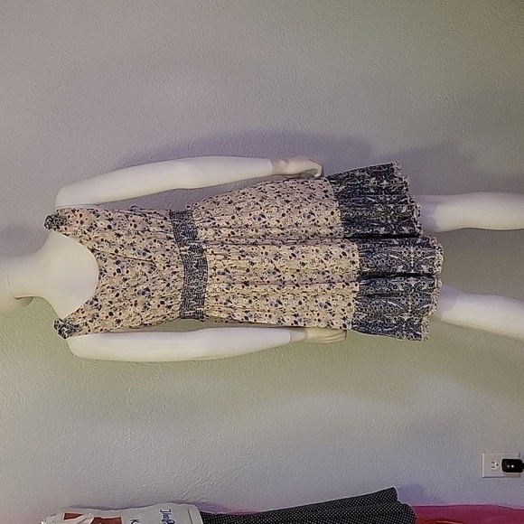 Vtg CATO Coquette Ditsy Floral V-Neck Bow Strap Boho Fairycore Dress - Picture 7 of 10